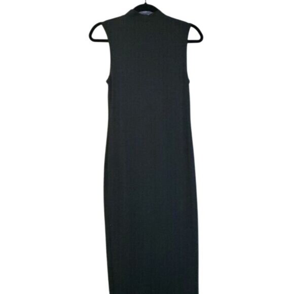 FASHION NOVA BROWN STRETCH MIDI DRESS LARGE Sexy Bodycon Tight Classic Basic Y2K - Picture 2 of 6